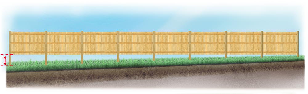 A level fence installed on uneven ground Stafford Texas