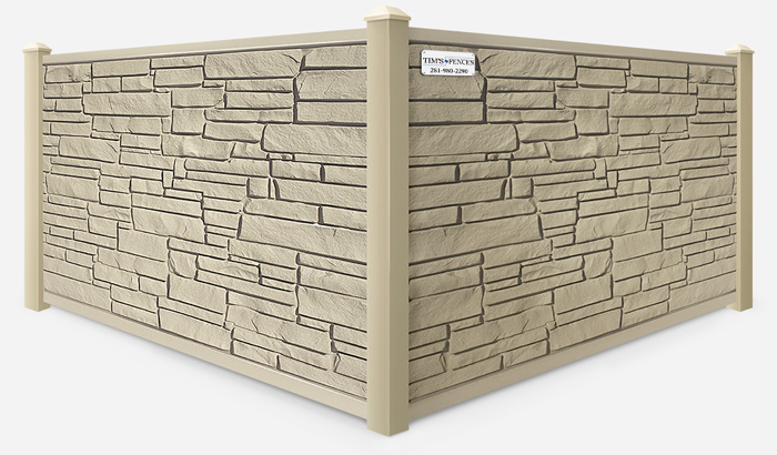 Beige SimTek composite fence contractor in Stafford Texas