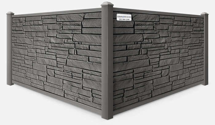 Dark Gray SimTek composite fence contractor in Stafford Texas