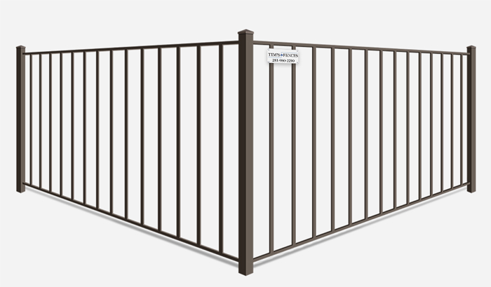 2 rail ornamental metal fence contractor in Stafford Texas