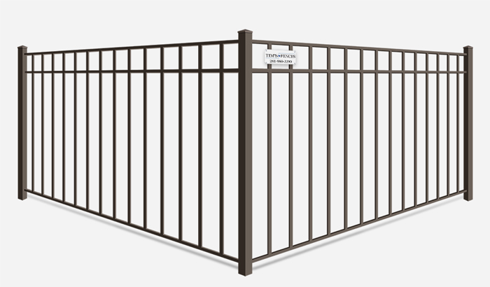 3 rail aluminum metal fence contractor in Stafford Texas