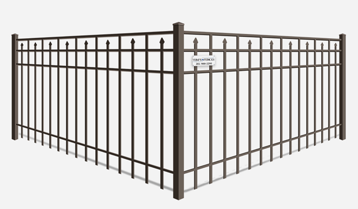 Decorative aluminum fence alternating pickets Stafford Texas