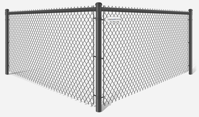 Black PVC-Coated chain link fence company in Stafford Texas