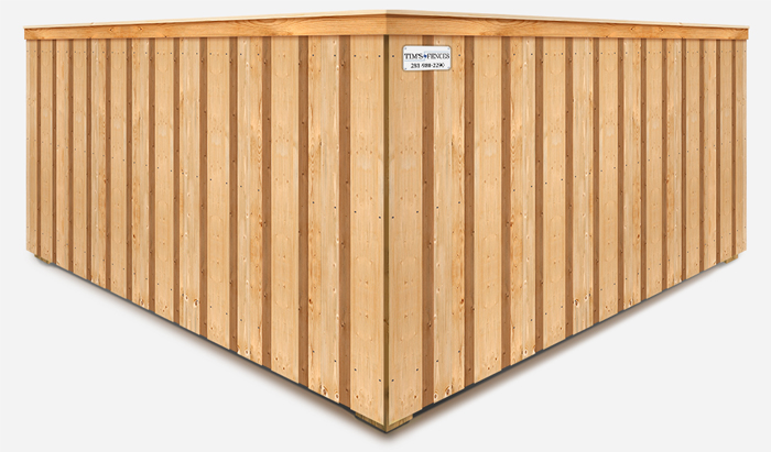 Decorative wood privacy fence with cap & trim in Stafford Texas