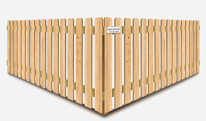 Dog ear wood picket fence Stafford Texas
