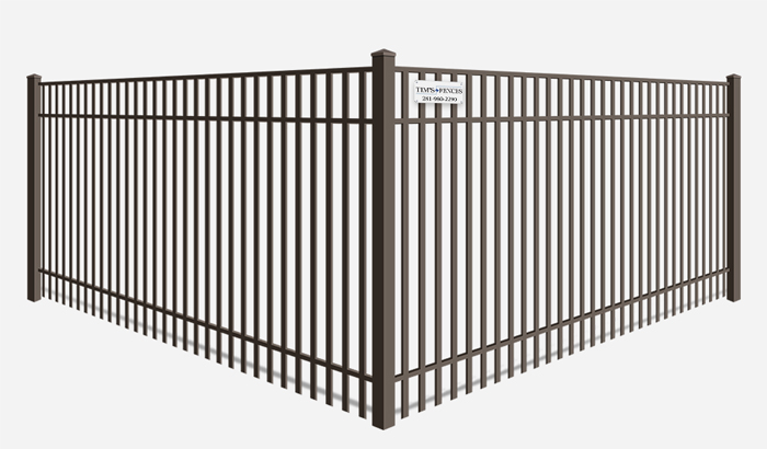 Double picket commercial wrought iron fence contractor in Stafford Texas