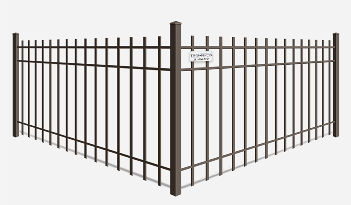 Extended picket ornamental steel fence company in Stafford Texas