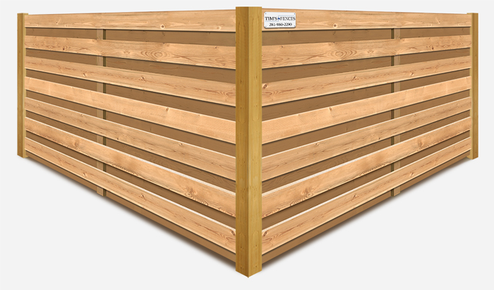 Horizontal shadowbox wood fence in Stafford Texas