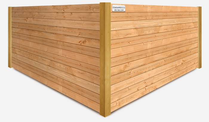 Horizontal privacy wood fence in Stafford Texas