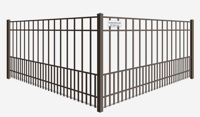 Aluminum fence with puppy pickets in Stafford Texas