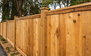 New light stained wooden fence